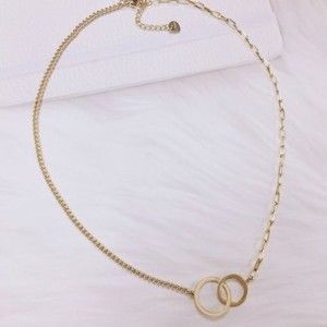 14k gold plated intertwined circle necklace